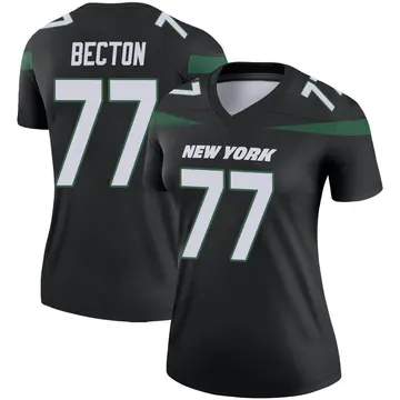 Black Women's Mekhi Becton New York Jets Legend Stealth Color Rush Jersey
