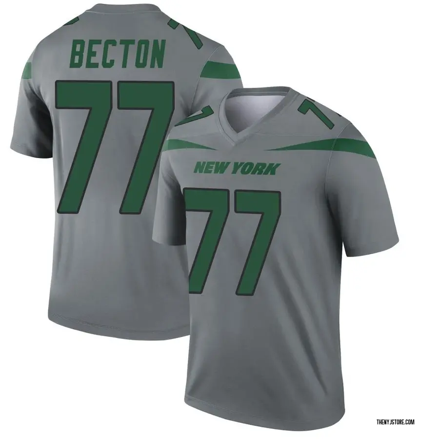 Gray Men's Mekhi Becton New York Jets Legend Inverted Jersey
