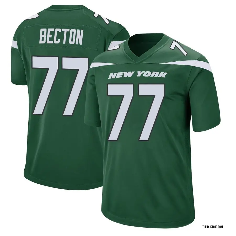 Green Youth Mekhi Becton New York Jets Game Gotham Jersey