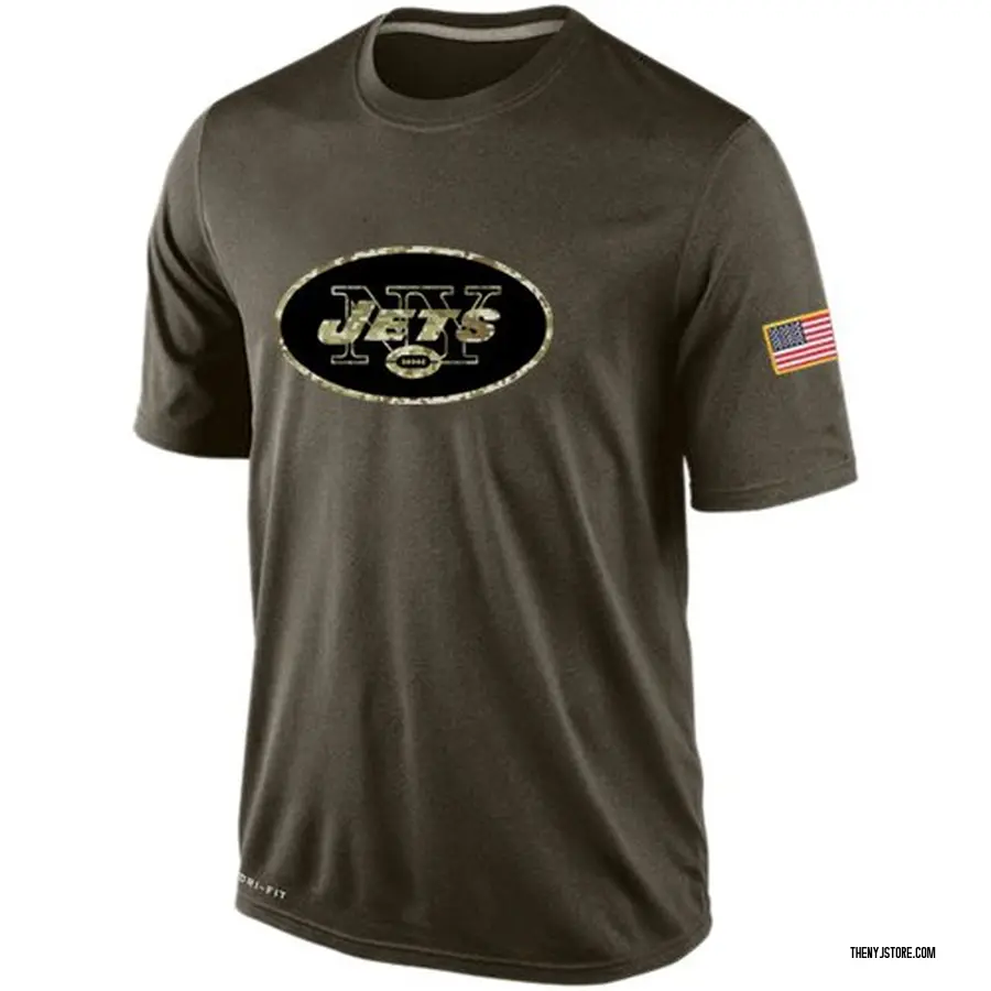 Olive Men's New York Jets Salute To Service KO Performance DriFIT T